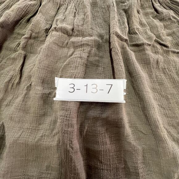 Stella Forest Blouse Womens 38 Medium Brown Green Button Front Flowy Top Boho - Picture 5 of 8